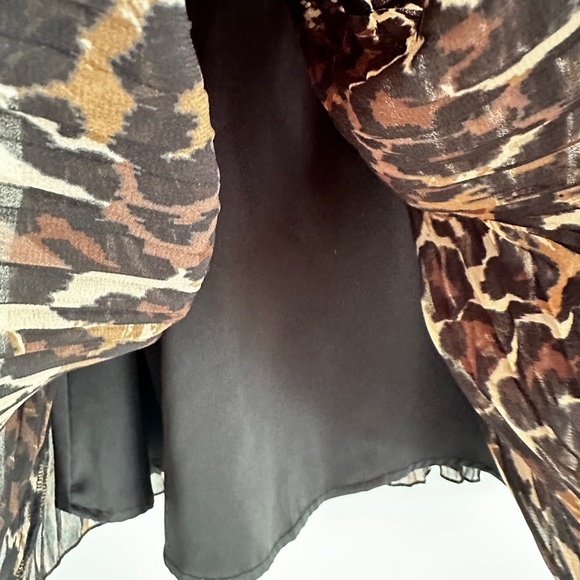 Guess Leopard Print Tiered Ruffled Midi Sundress - size 3 - Picture 2 of 7